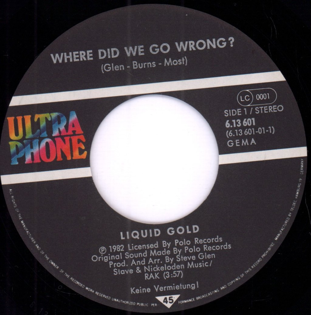 Liquid Gold - Where Did We Go Wrong? - 7 Inch