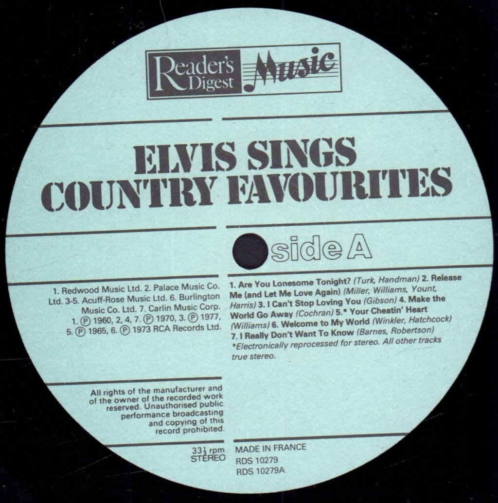 Elvis Presley - Elvis Sings Country Favourites - Lp