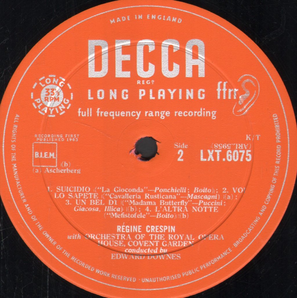 Regine Crespin - Italian Operatic Arias - Lp