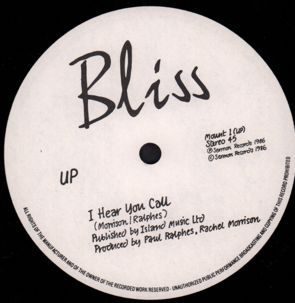 Bliss (Late 80'S/90'S Group) - I Hear You Call - 12 Inch