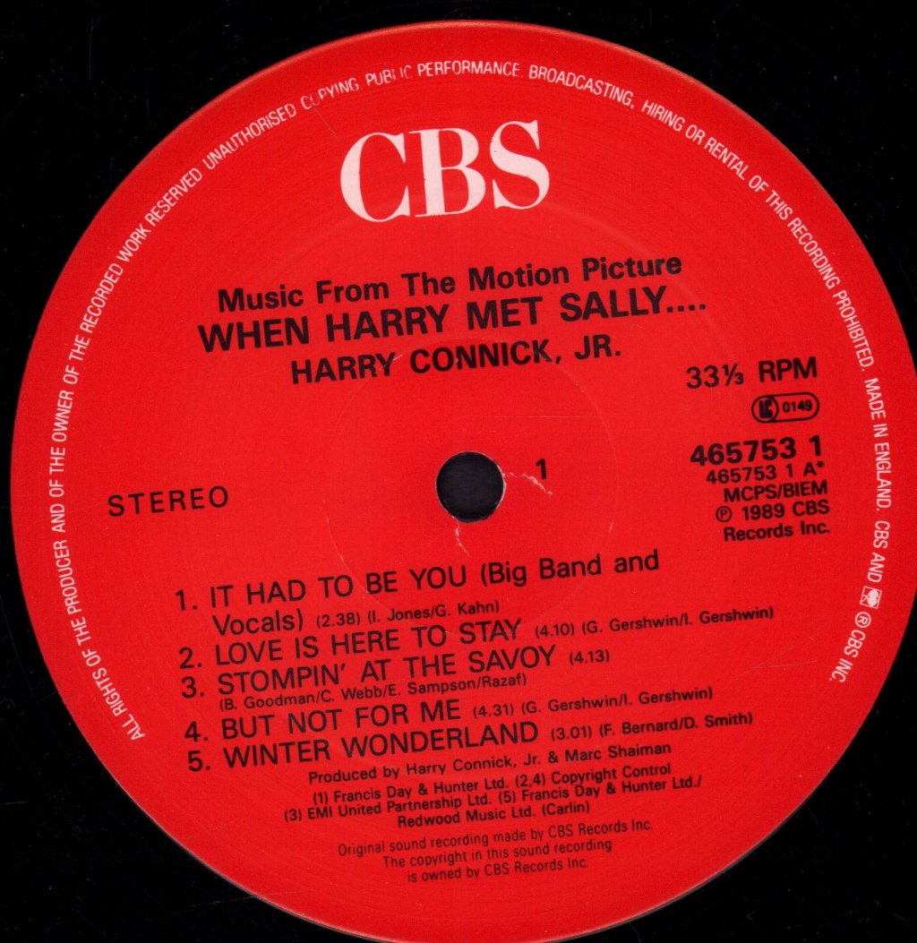 Harry Connick Jr - When Harry Met Sally Soundtrack - Lp