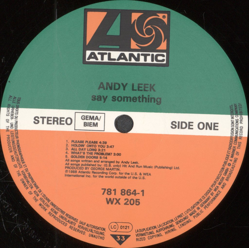 Andy Leek - Say Something - Lp
