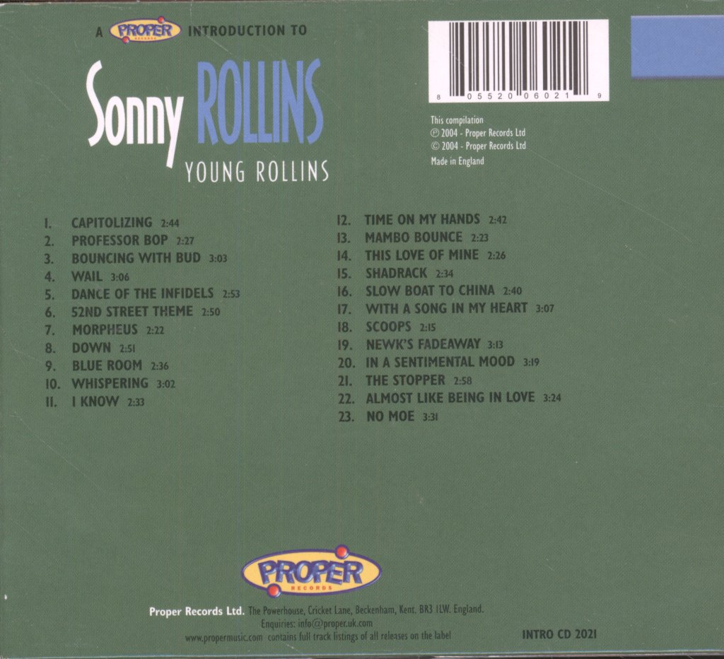 Sonny Rollins - Young Rollins - Cd