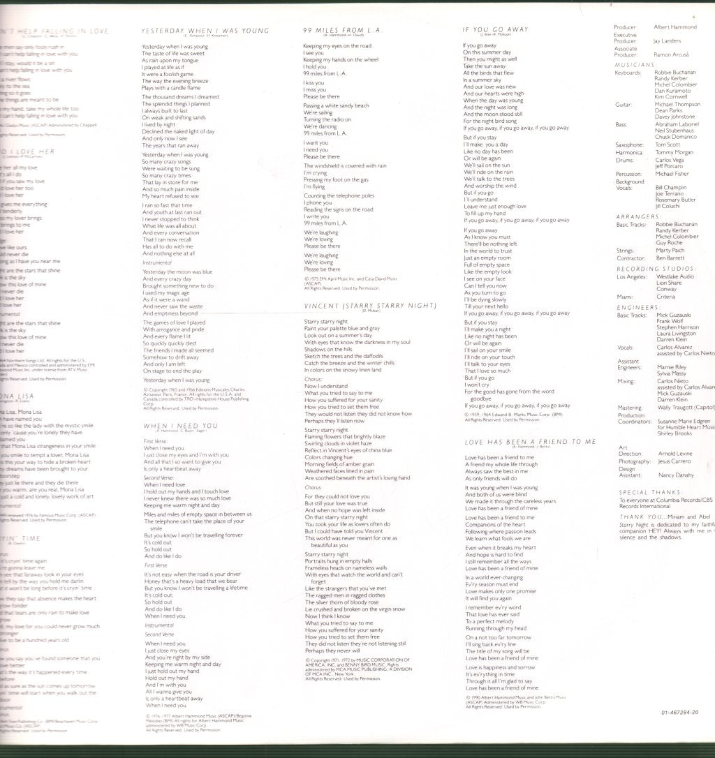 Julio Iglesias - Starry Night - Lp