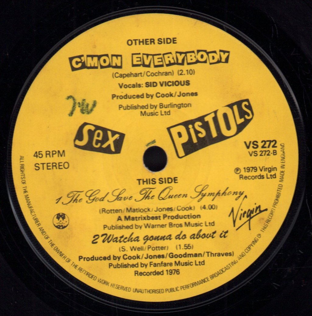 Sex Pistols - C'mon Everybody - 7 Inch