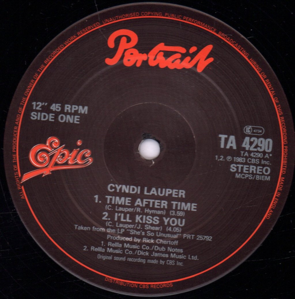 Cyndi Lauper - Time After Time - 12 Inch