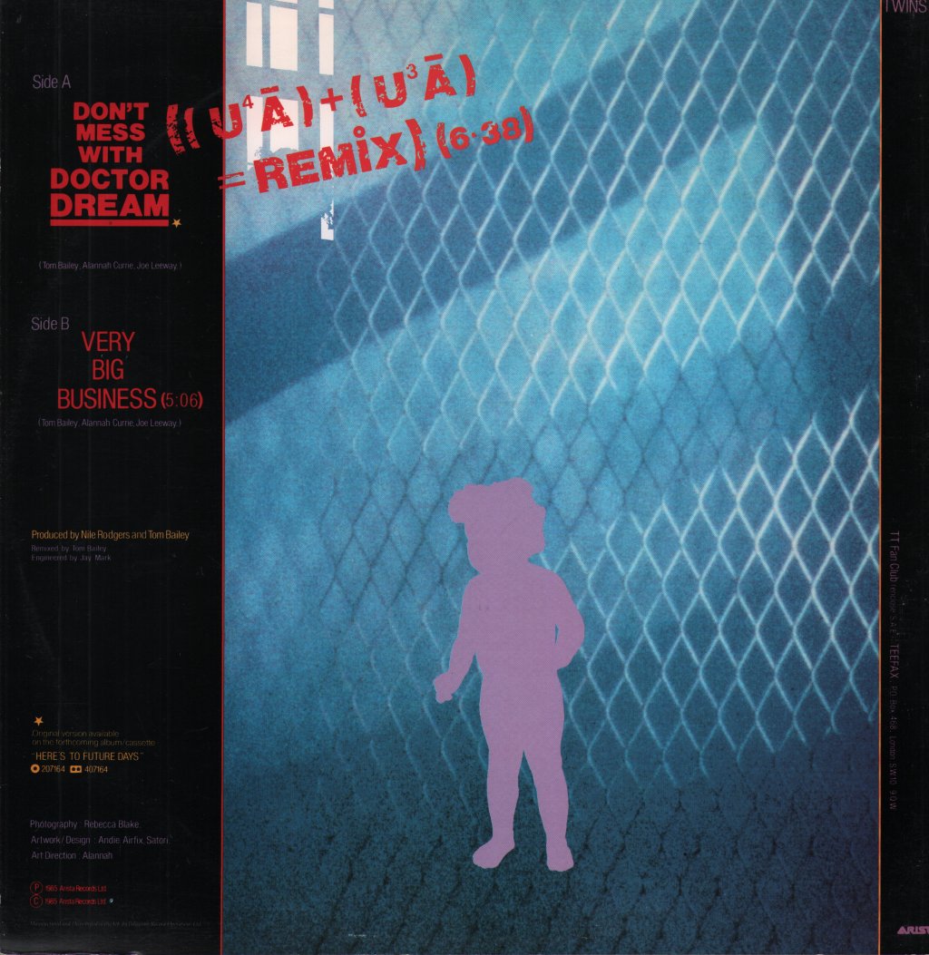 Thompson Twins - Don't Mess With Doctor Dream ((U⁴Ā) + (U³Ā) = Remix) - 12 Inch