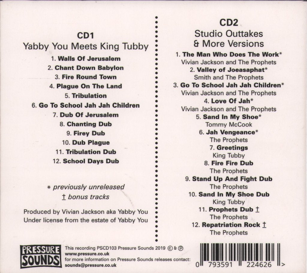 Yabby You Meets King Tubby - Walls Of Jerusalem - Double Cd