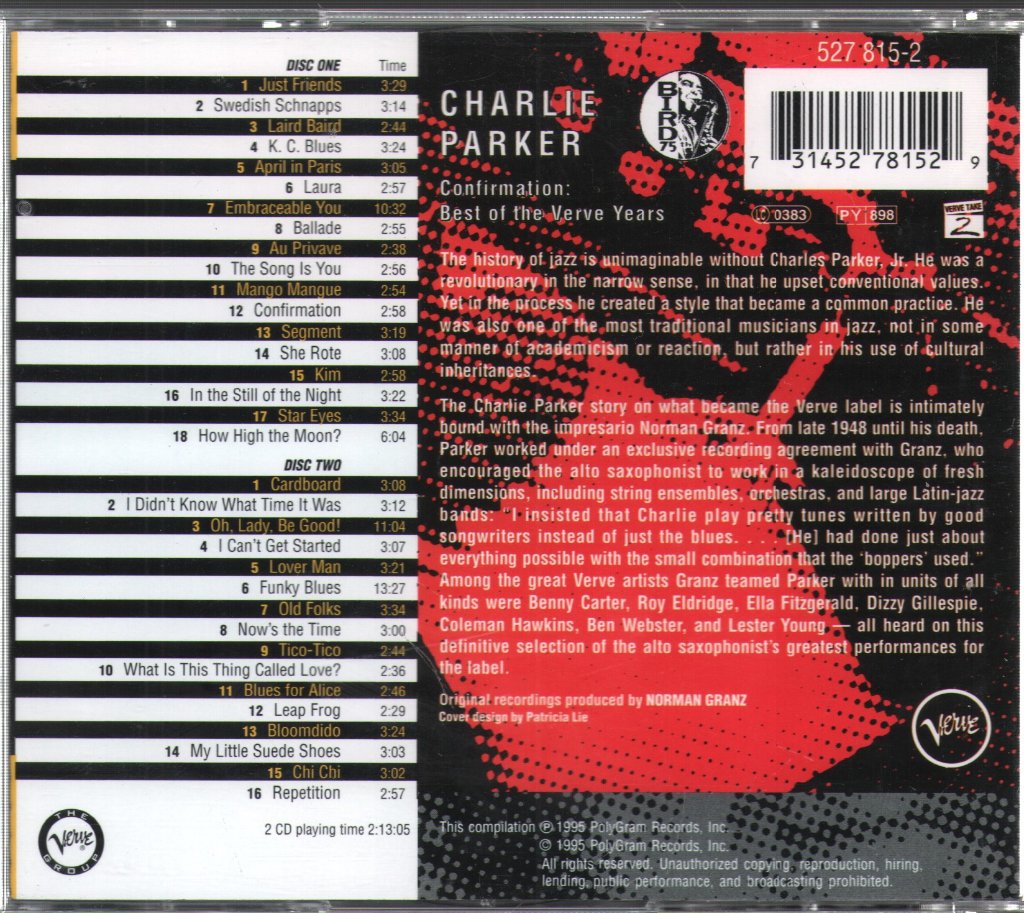 Charlie Parker - Confirmation: Best Of The Verve Years - Double Cd
