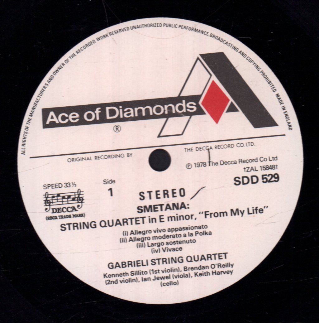 Gabrieli String Quartet - smetana String Quartet No. 1 - Lp