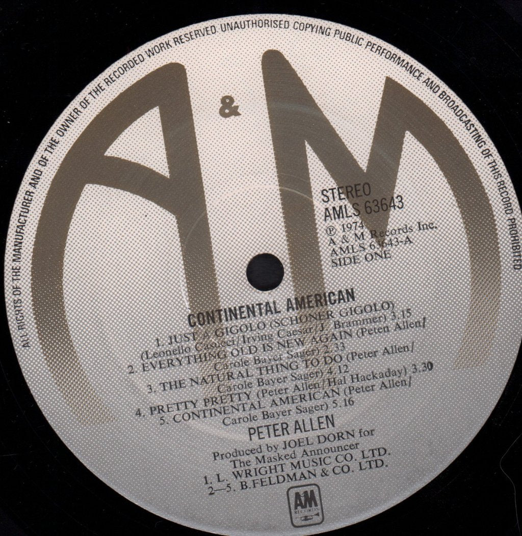 Peter Allen - Continental American - Lp