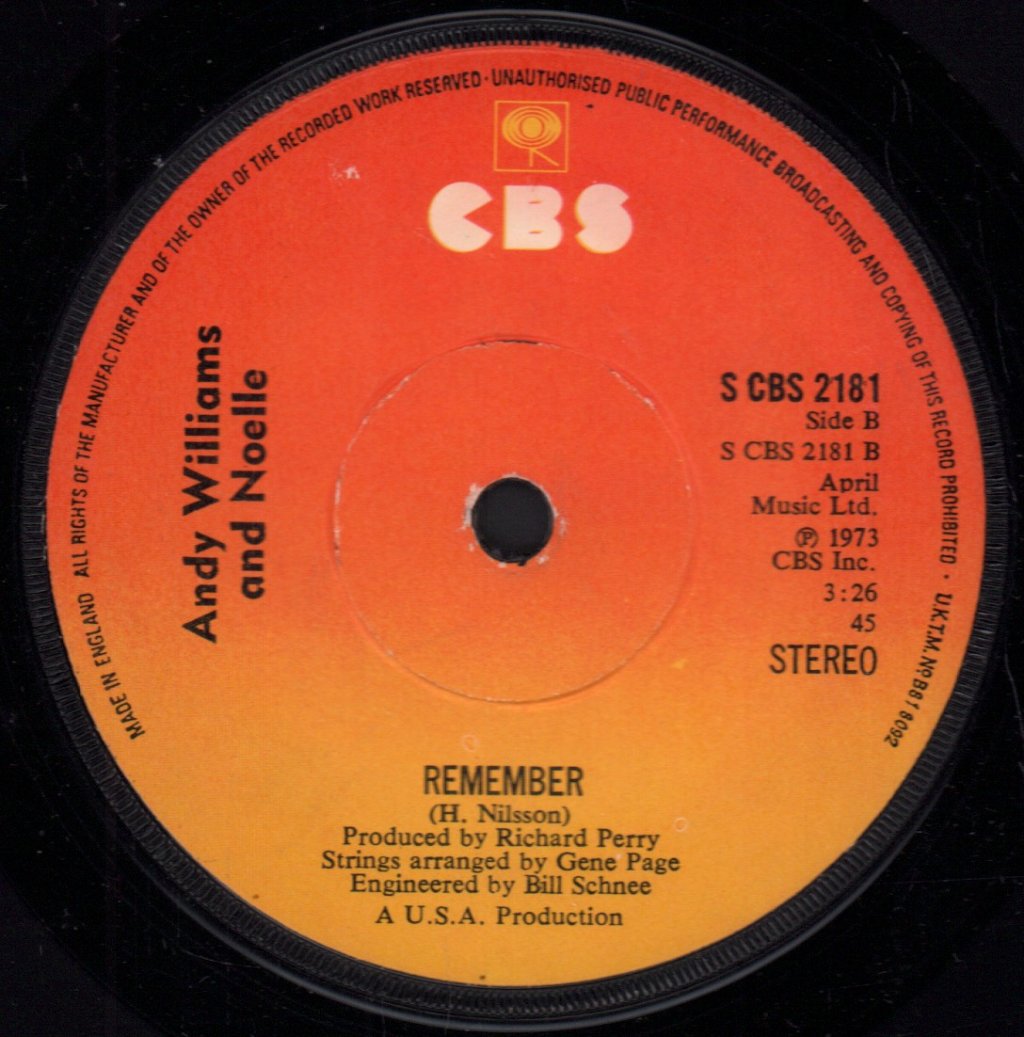 Andy Williams - Getting Over You - 7 Inch