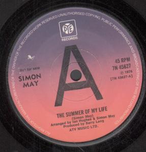 Simon May - Summer Of My Life - 7 Inch