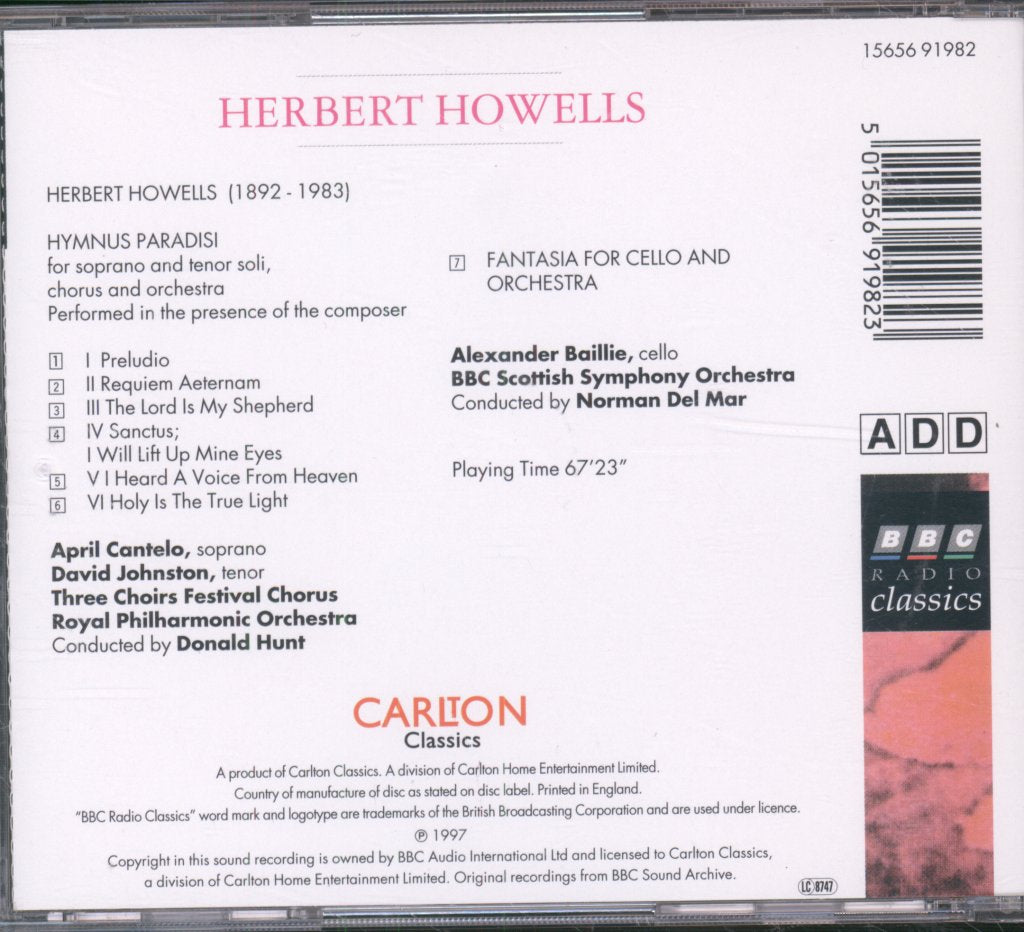 Various Artists - Herbert Howells - Hymnus Paradisi - Cd