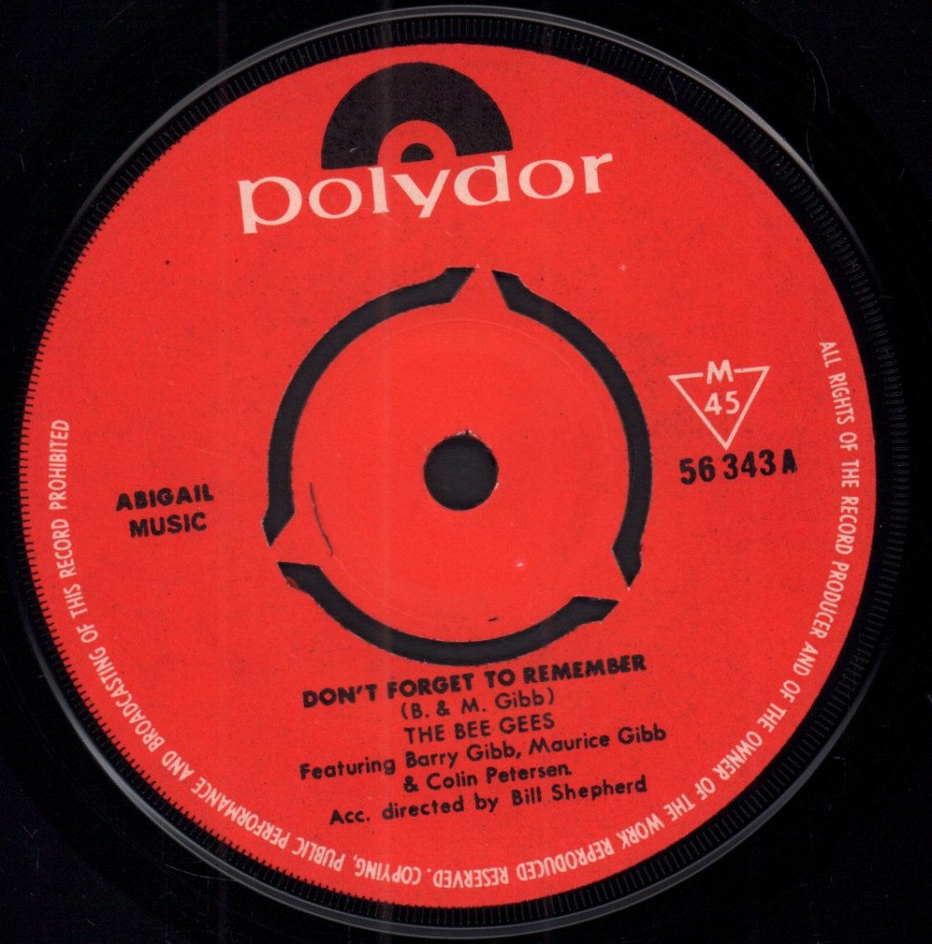 Bee Gees - Don't Forget To Remember - 7 Inch