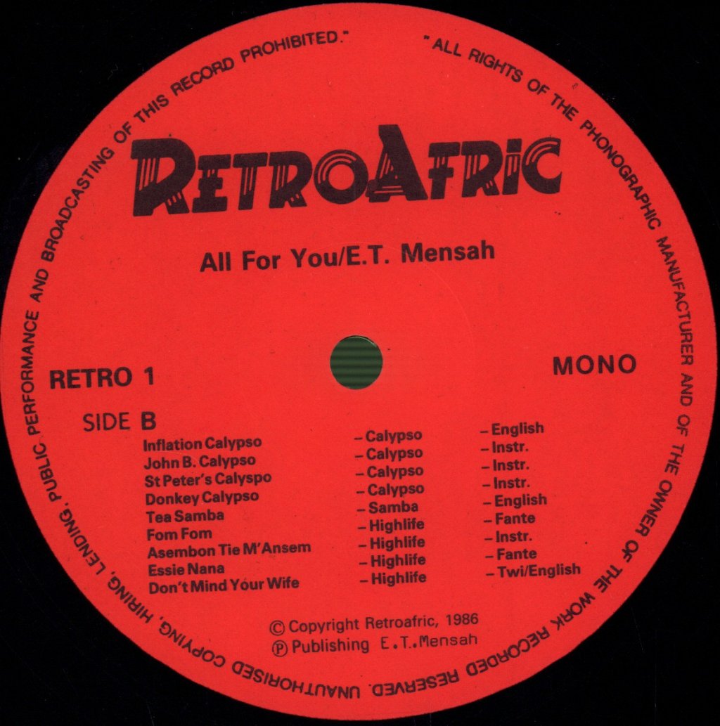 E.T. Mensah - All For You - Lp
