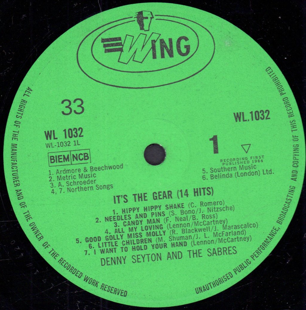 denny seyton and the sabres - It's The Gear (14 Hits) - Lp