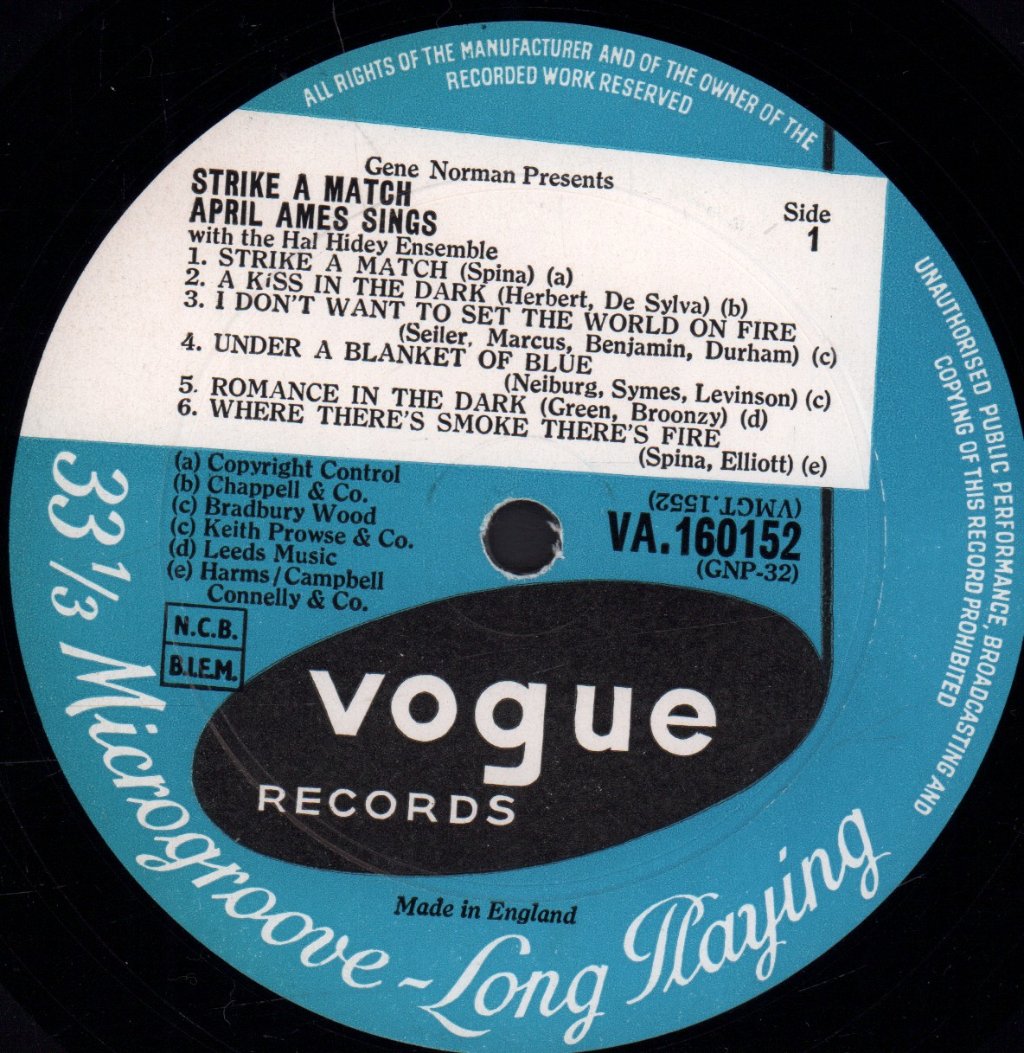 April Ames - Strike A Match - Lp