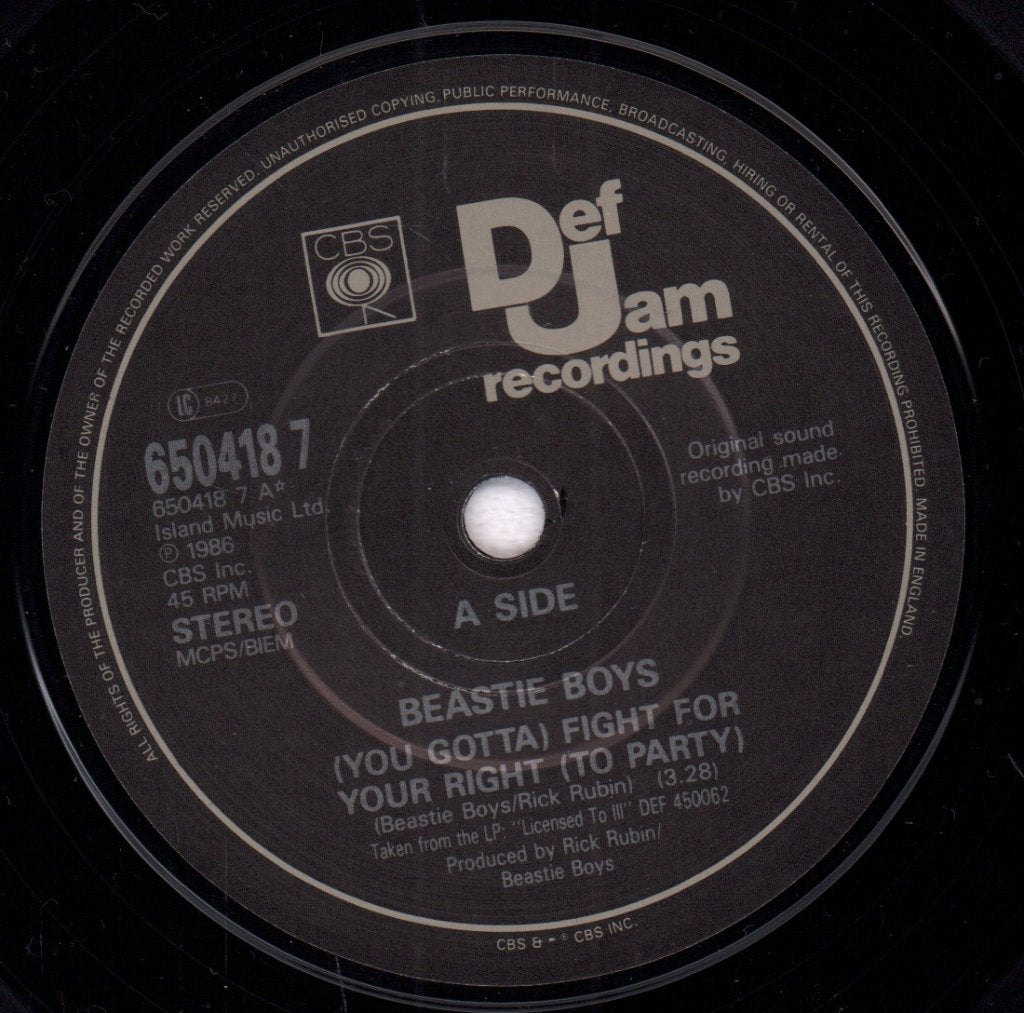 Beastie Boys - Fight For Your Right - 7 Inch