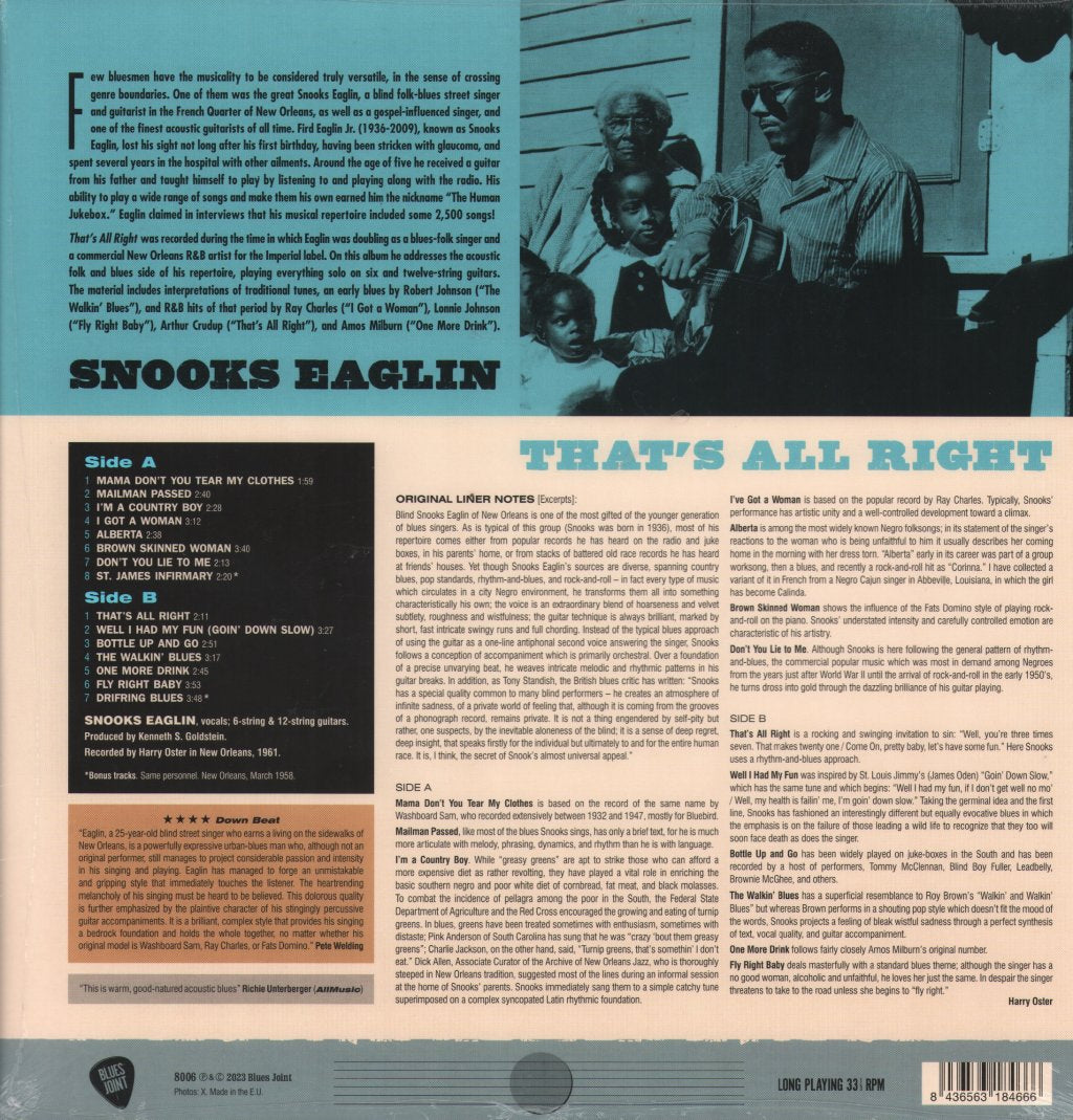 Snooks Eaglin - That's All Right - Lp