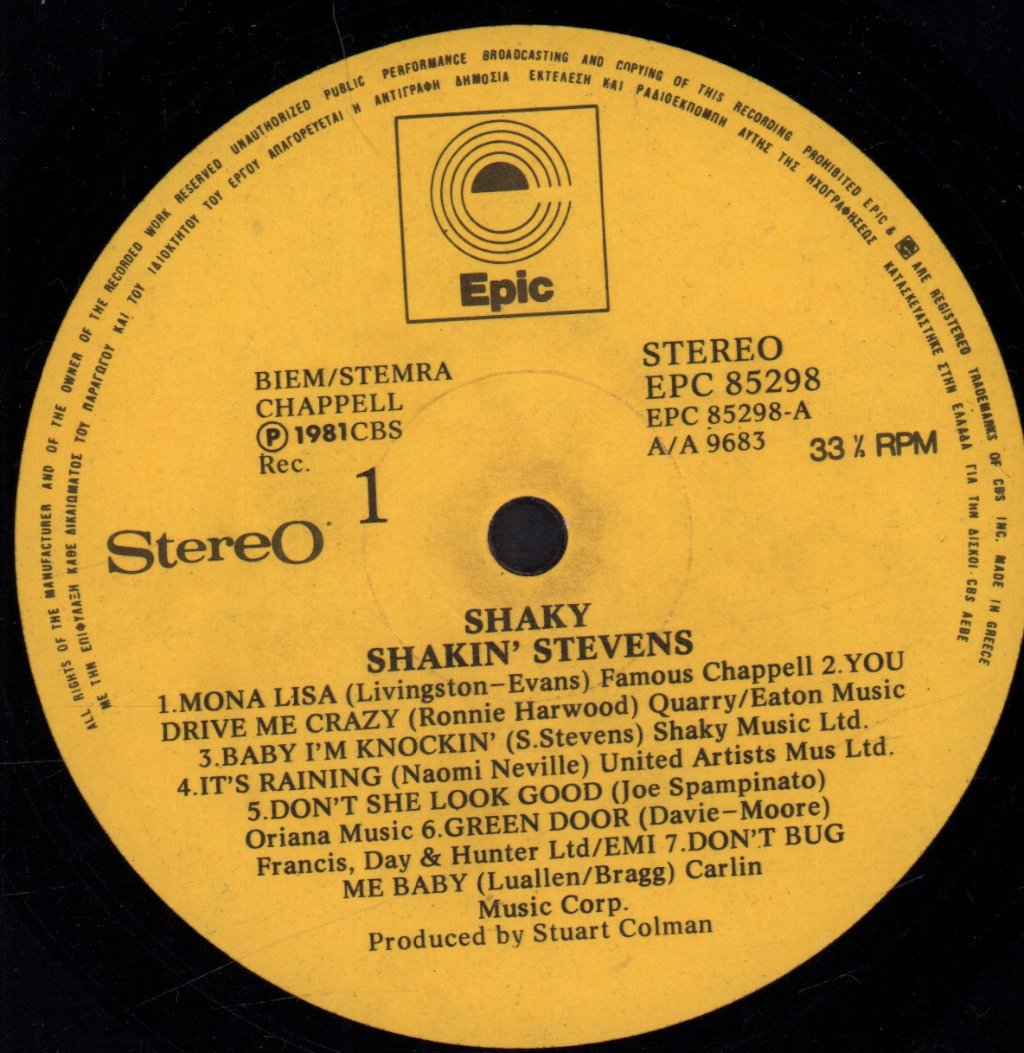 Shakin Stevens - Shaky - Lp