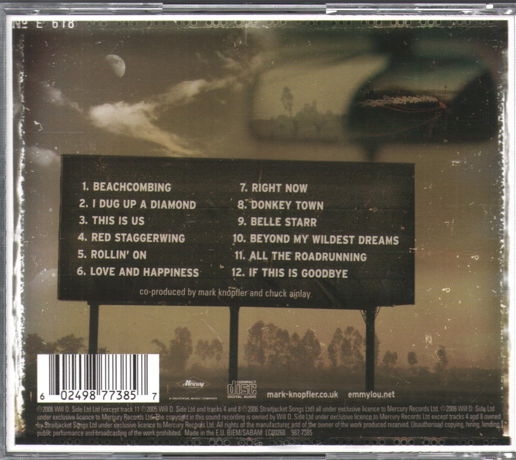 Mark Knopfler And Emmylou Harris - All The Roadrunning - Cd