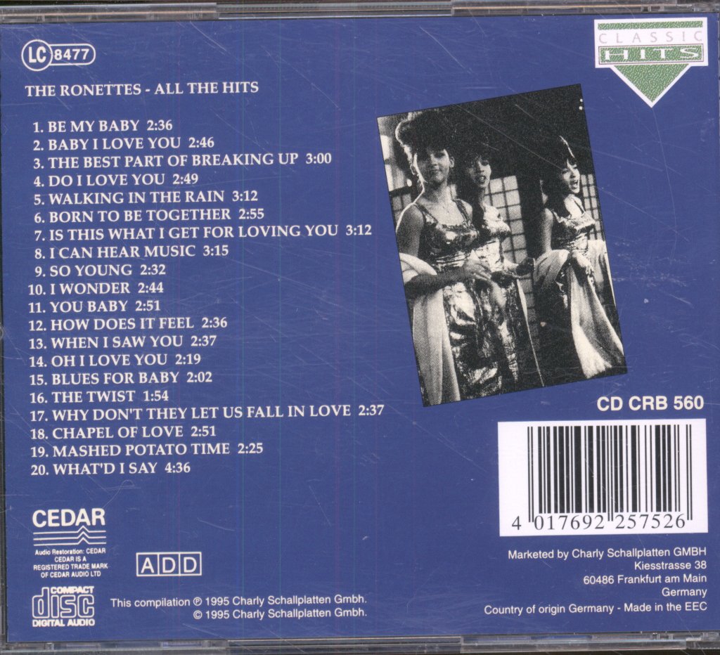Ronettes - All The Hits - Cd