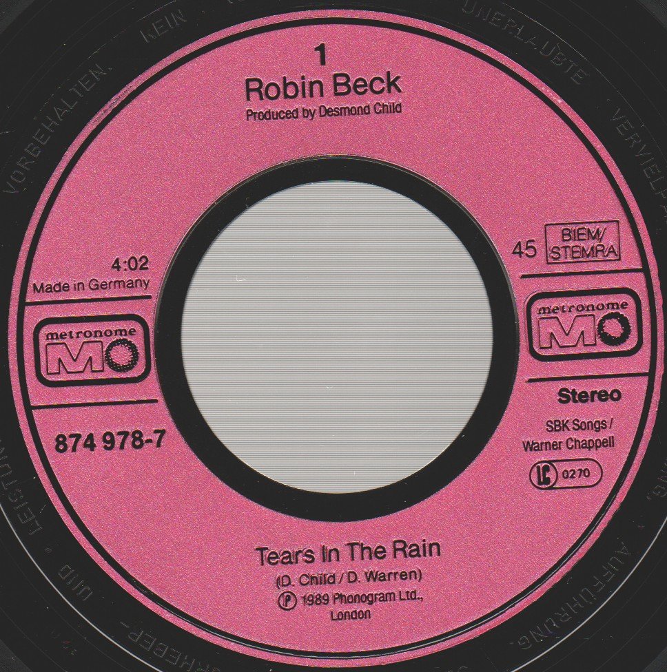 Robin Beck - Tears In The Rain - 7 Inch