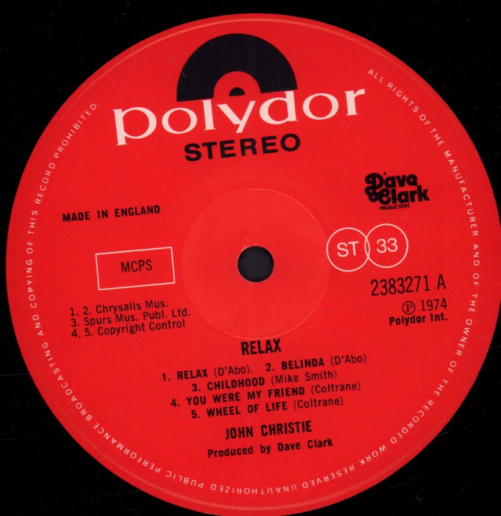 John Christie - Relax - Lp