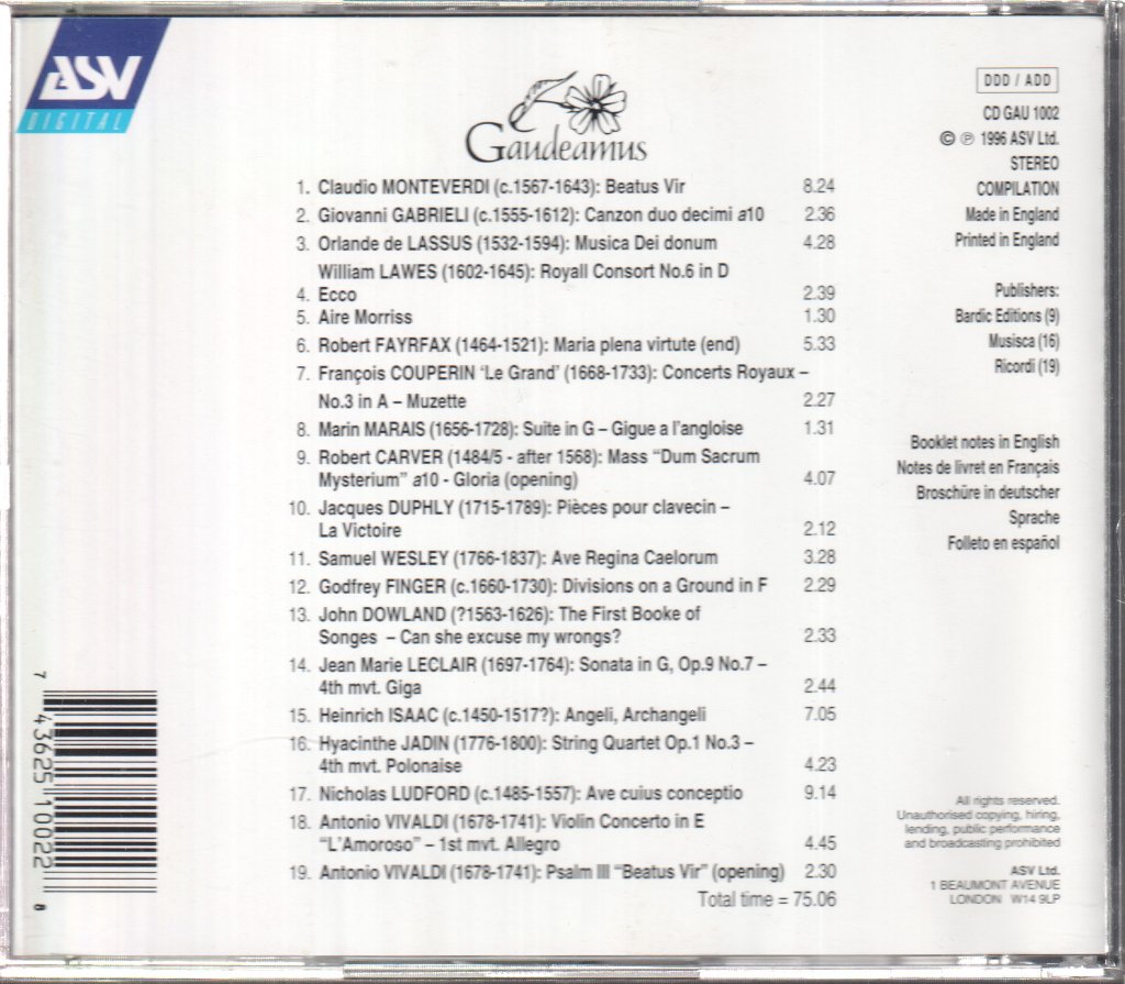 Various Artists - Gaudeamus Early Music Sampler - Cd