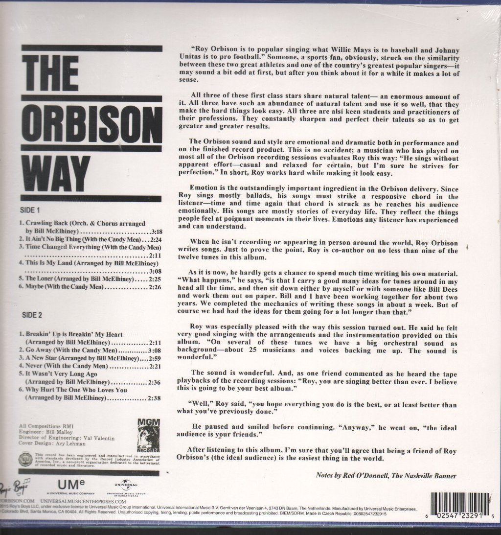 Roy Orbison - Orbison Way - Lp