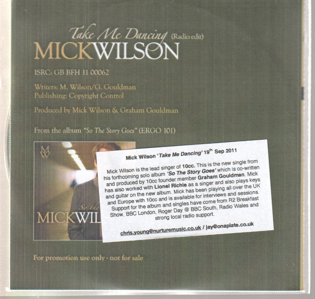 Mick Wilson - Take Me Dancing - Cdr