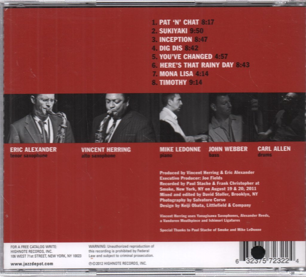Eric Alexander and Vincent Herring - Friendly Fire: Live At Smoke - Cdr