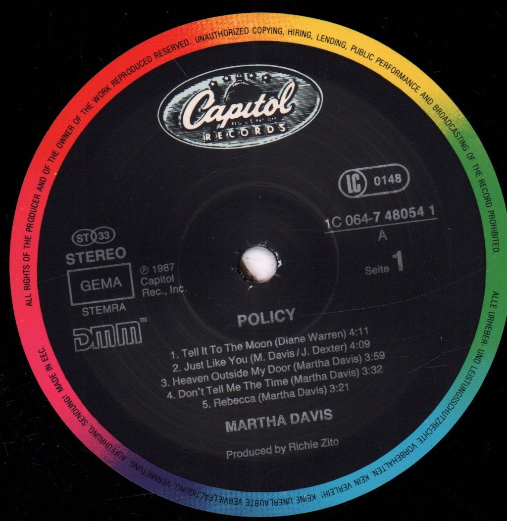 Martha Davis (ex motels) - Policy - Lp
