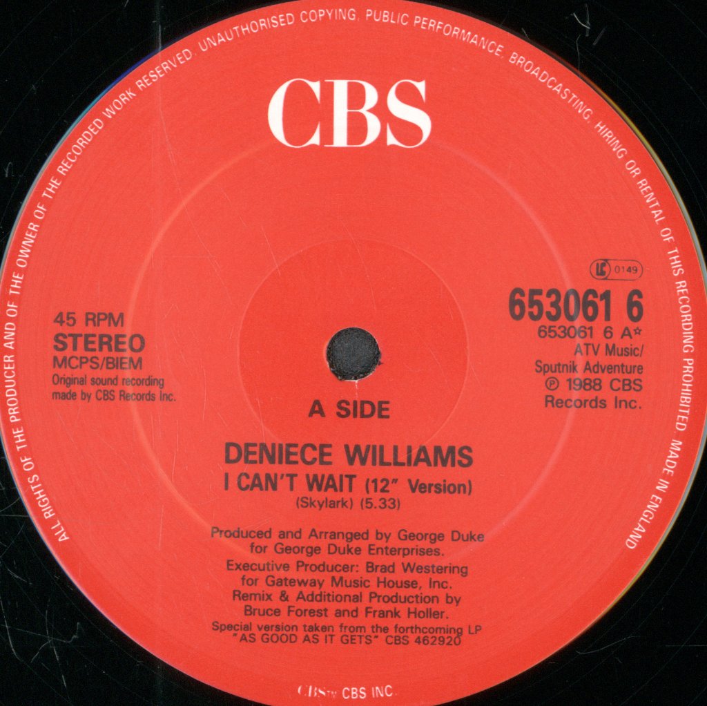 Deniece Williams - I Can't Wait - 12 Inch