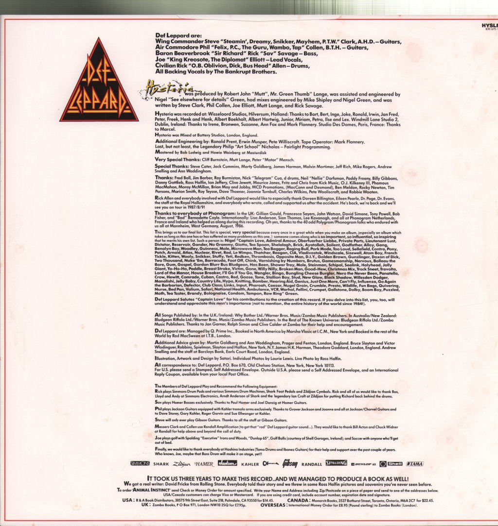 Def Leppard - Hysteria - Lp