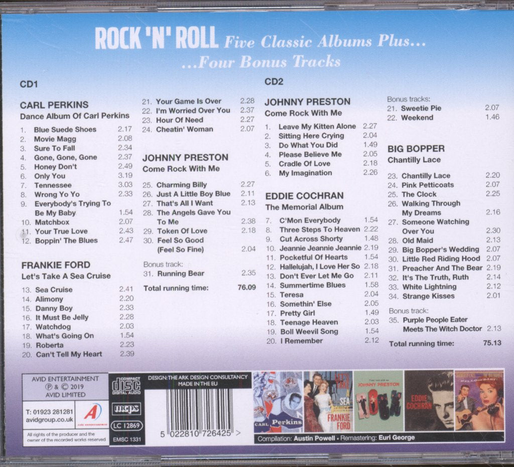 Various Artists - Rock 'N' Roll - Five Classic Albums Plus... - Double Cd