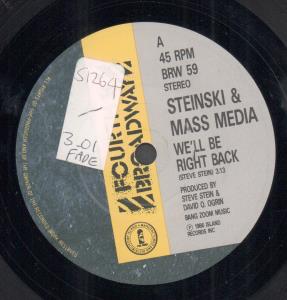 Steinski And Mass Media - We'll Be Right Back - 7 Inch