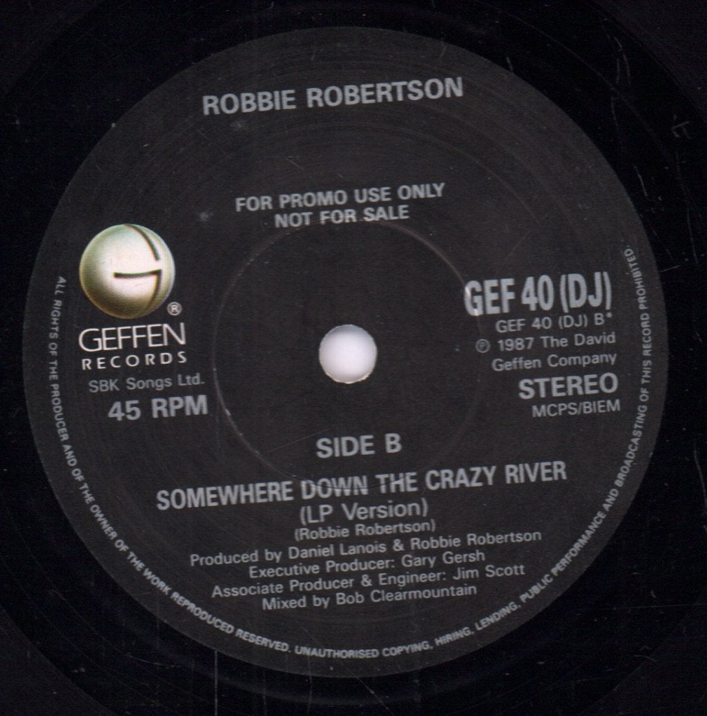 Robbie Robertson - Somewhere Down The Crazy River - 7 Inch