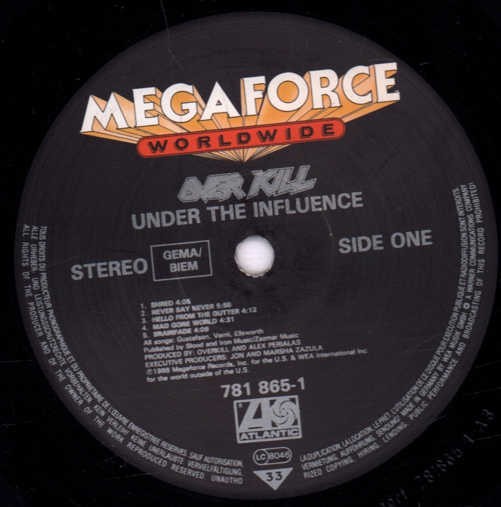 Overkill (Metal Group) - Under The Influence - Lp