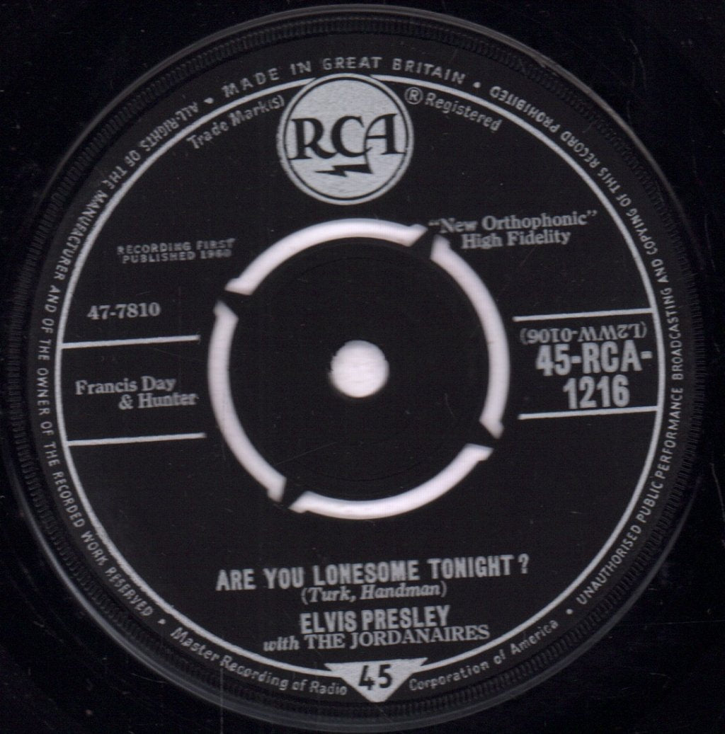Elvis Presley - Are You Lonesome Tonight - 7 Inch