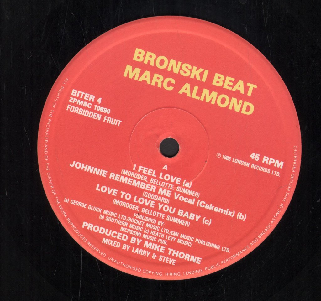 Bronski Beat And Marc Almond - I Feel Love - 12 Inch