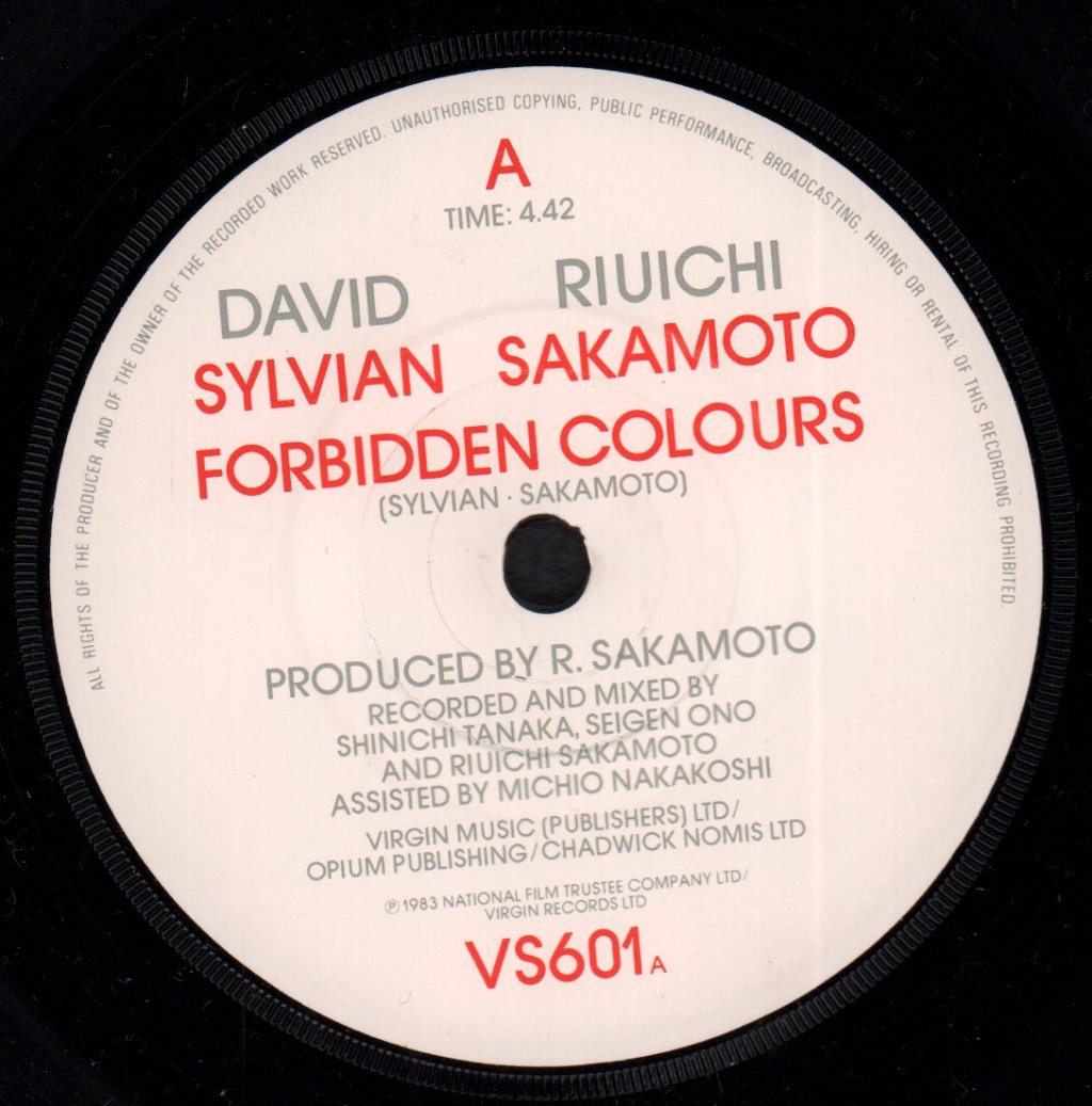 David Sylvian And Riuichi Sakamoto - Forbidden Colours - 7 Inch