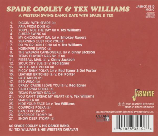Spade Cooley & Tex Williams - A Western Swing Dance Date With Spade & Tex - Cd