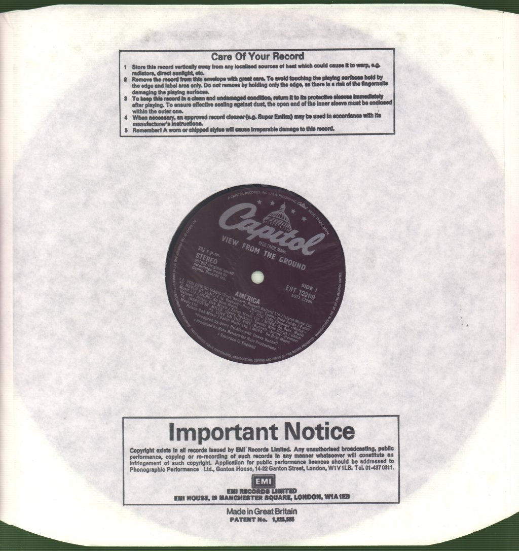 America - View From The Ground - Lp