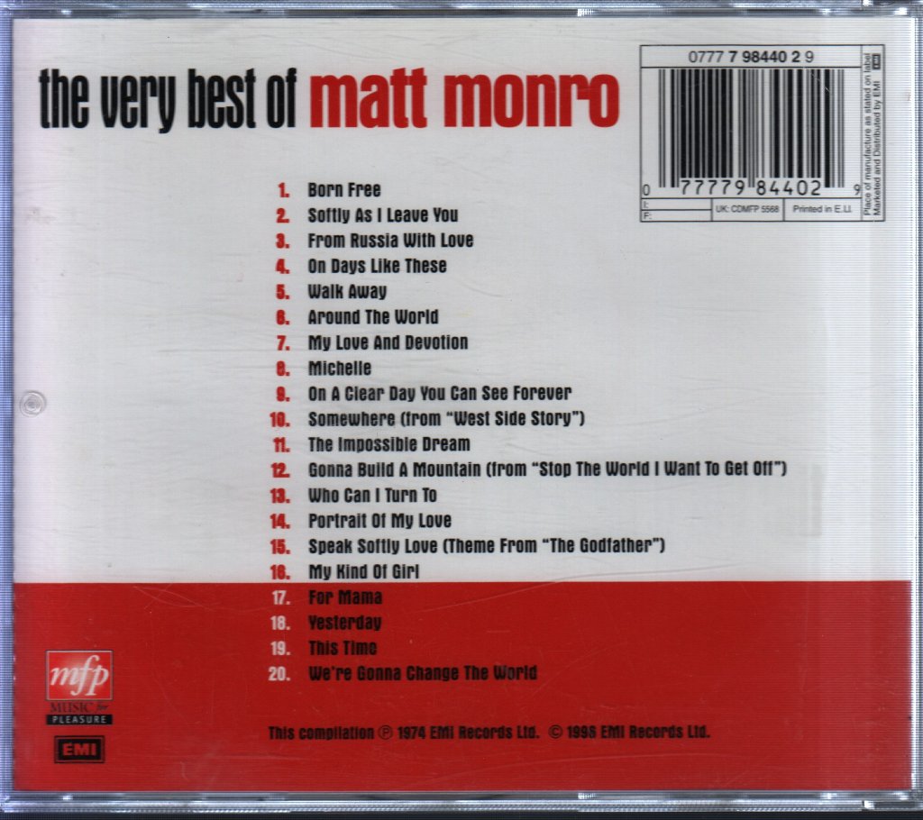 Matt Monro - Very Best Of Matt Monro - Cd