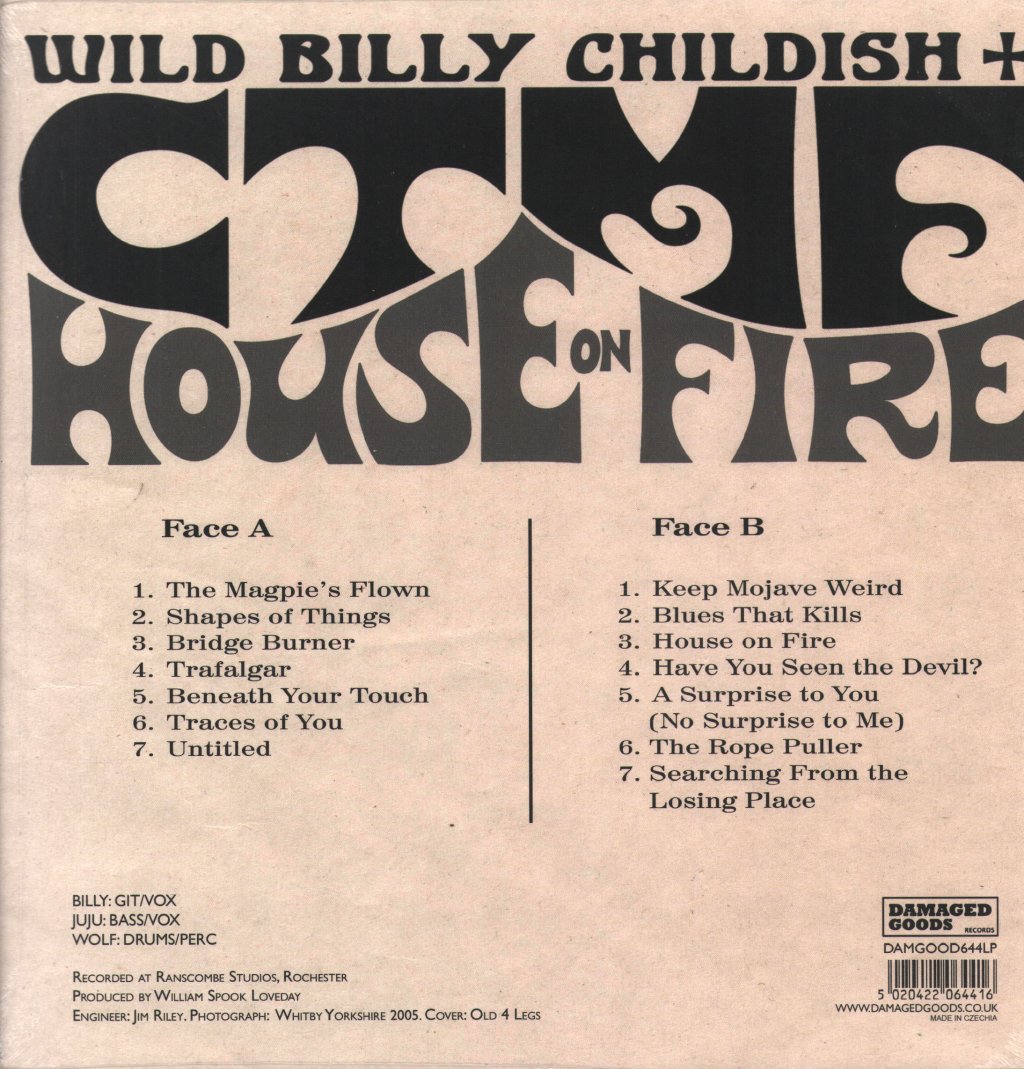 Wild Billy Childish And Ctmf - House On Fire - Lp