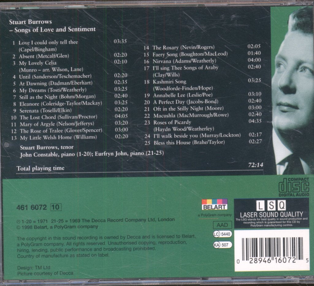 Stuart Burrows, John Constable - Songs Of Love And Sentiment - Cd