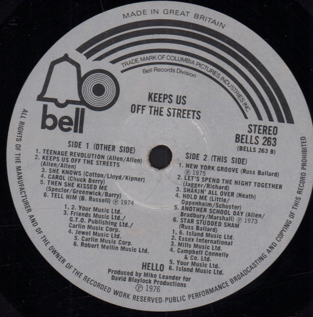 Hello - Keeps Us Off The Streets - Lp