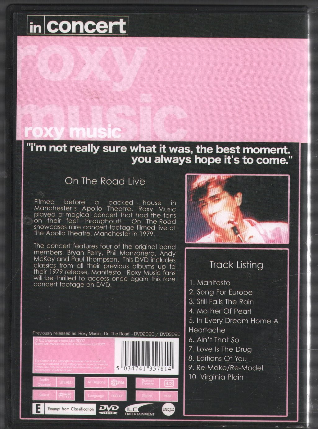 Roxy Music - In Concert (On The Road Live) - Dvd